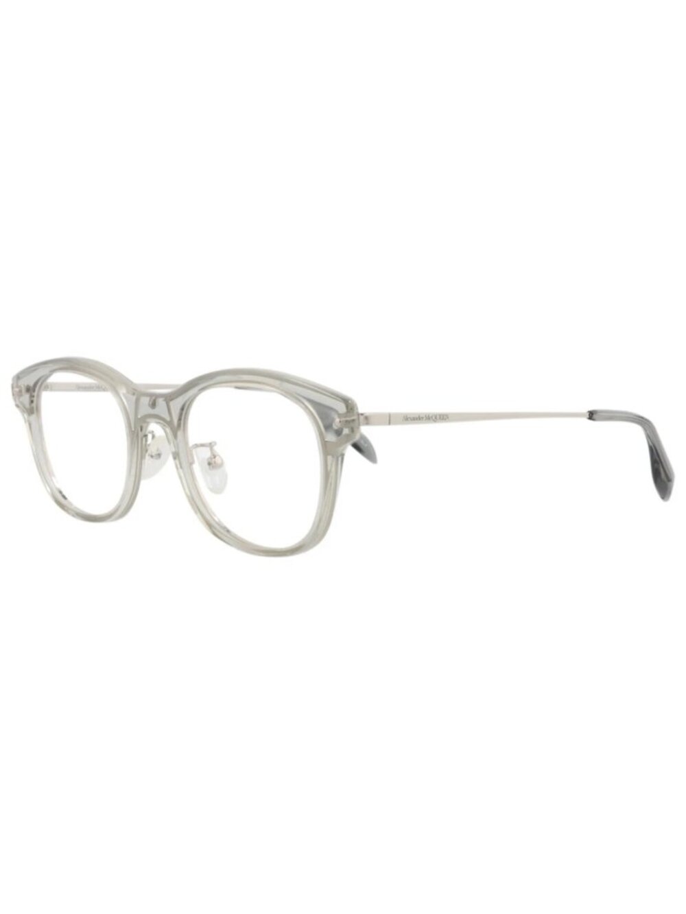 New Alexander McQueen Women's Eyeglasses Round Oval Acetate Frame Mens Grey